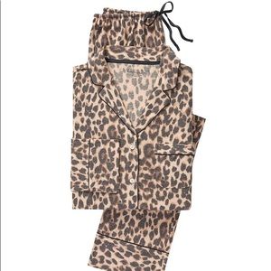 NWT Cozy Leopard Button Up PJ Top